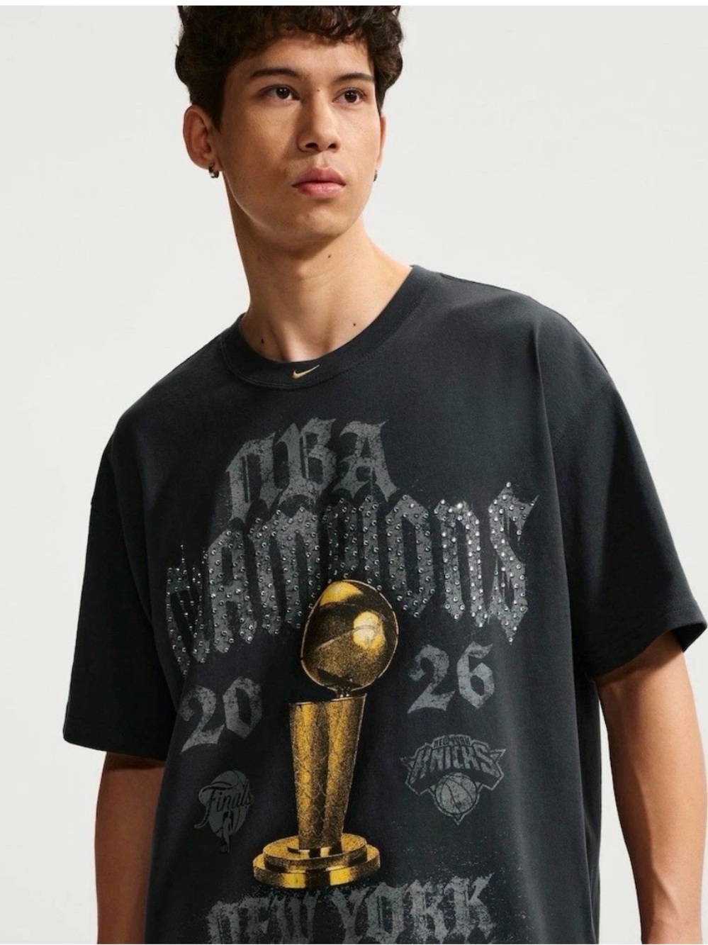 Men’s New York Knicks Nike Gray NBA Finals Champions Authentic locker room shirt